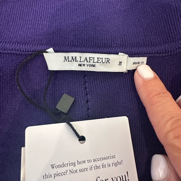 M.M. Lafleur Amethyst Purple Jardigan Sleeveless Knit Blazer Vest Size Medium - Picture 8 of 11